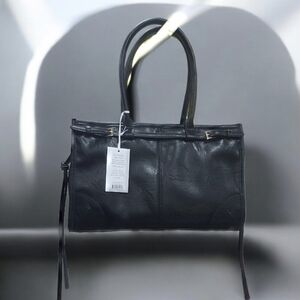 Chic Black Leather Tote Bag